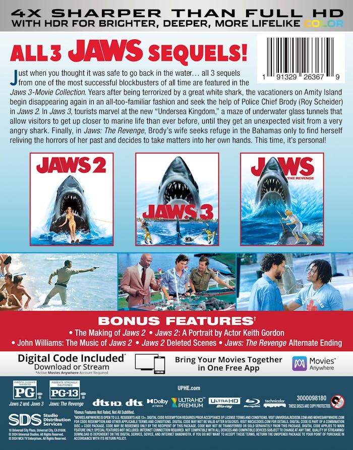 Jaws 3-Movie Collection - 4K Ultra HD + Blu-ray + Digital (4K Ultra HD + Blu-ray) [UHD]