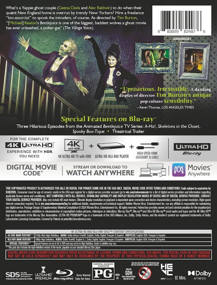 Beetlejuice - Limited Edition Steelbook (4K Ultra HD + Blu-ray + Digital) [UHD]