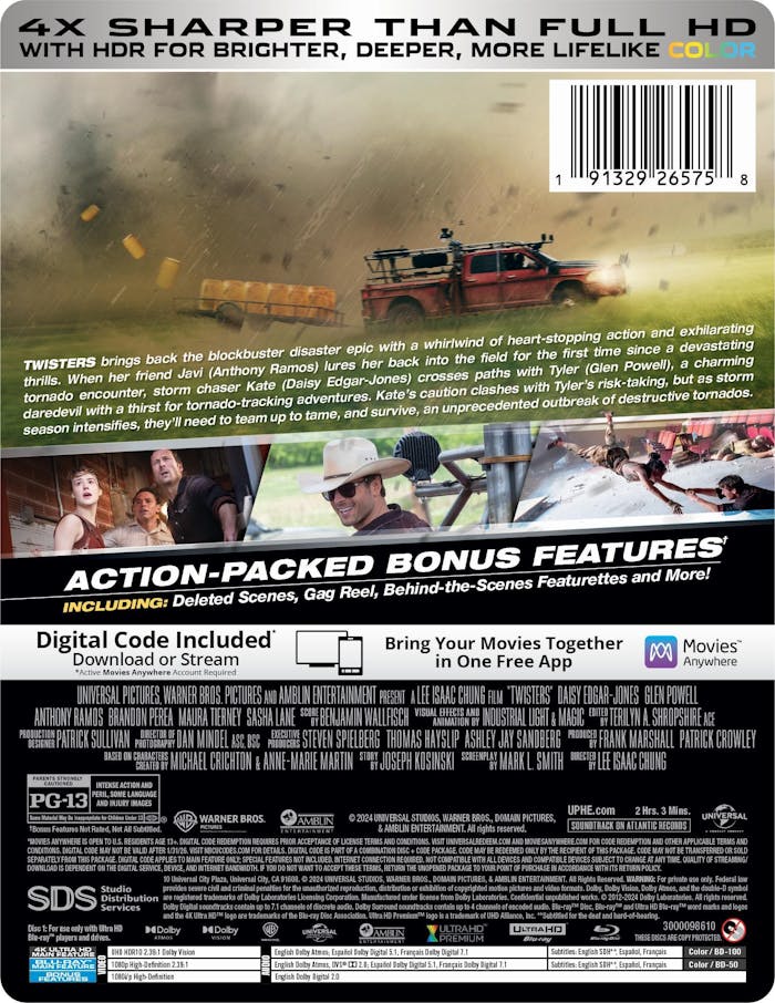 Twisters - Limited Edition Steelbook (4K Ultra HD + Blu-ray + Digital) [UHD]
