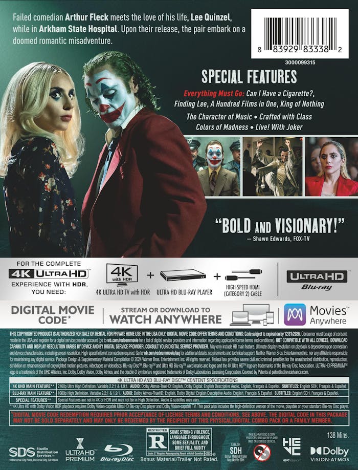 Joker: Folie À Deux (Limited Edition 4K Ultra HD Steelbook + Blu-ray) [UHD]