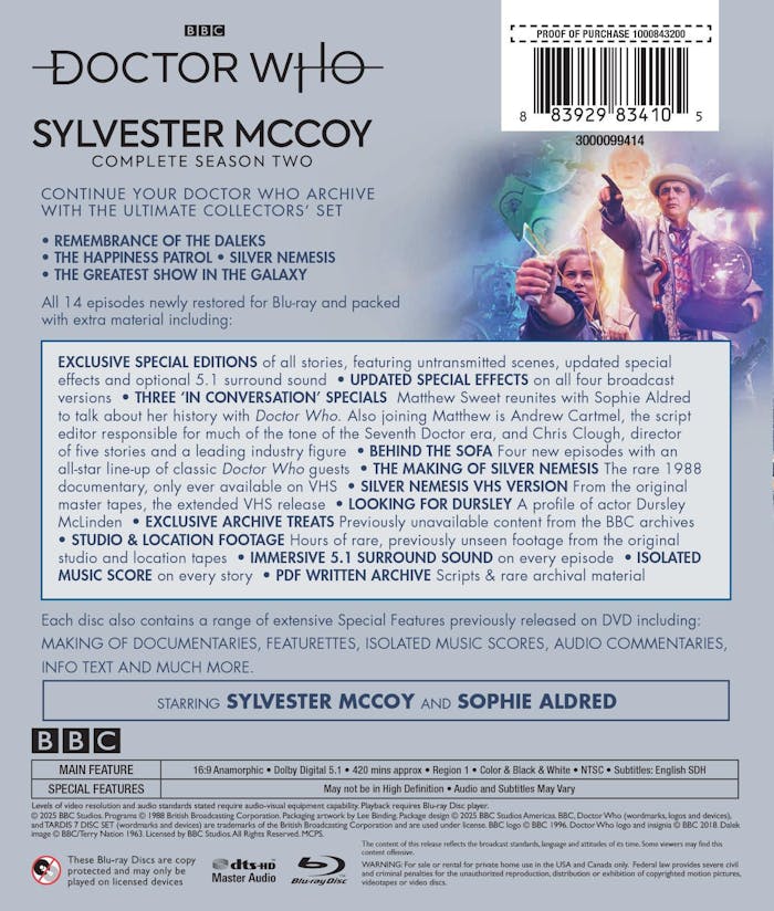 Doctor Who: Sylvester McCoy Complete Season Two [Blu-ray]