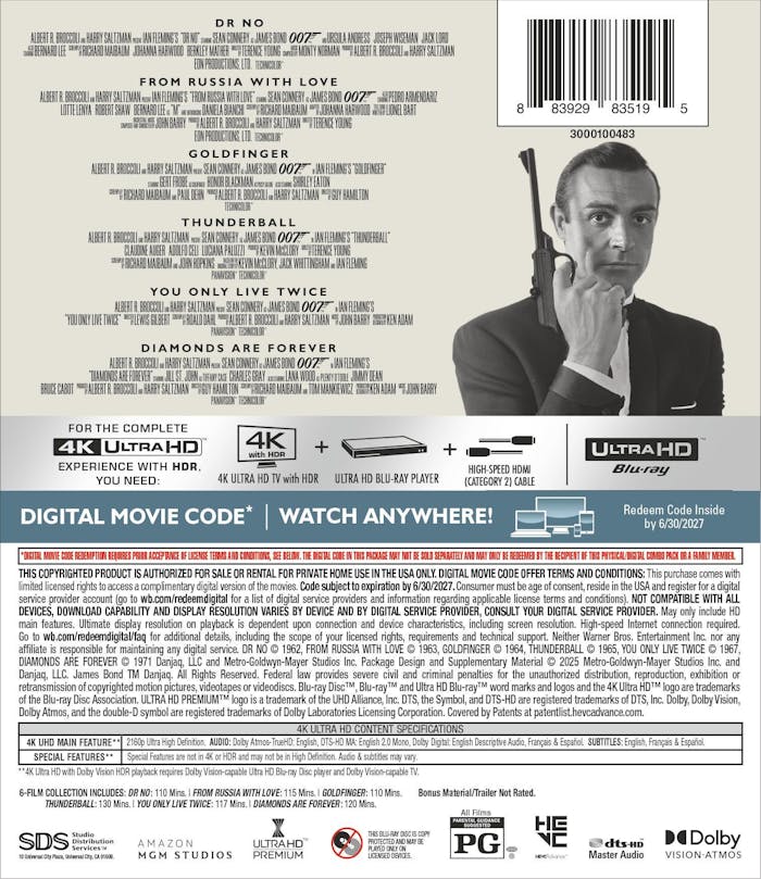 James Bond Sean Connery 6-Film Collection (4K Ultra HD) [UHD]