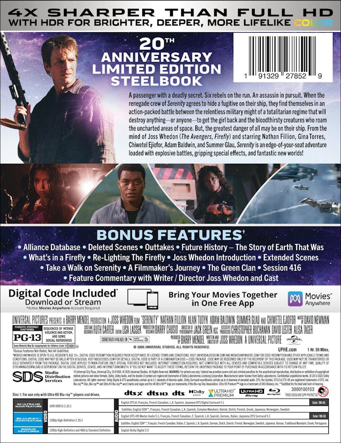 Serenity (Limited Edition 4K Ultra HD Steelbook + Blu-ray + Digital) [UHD]