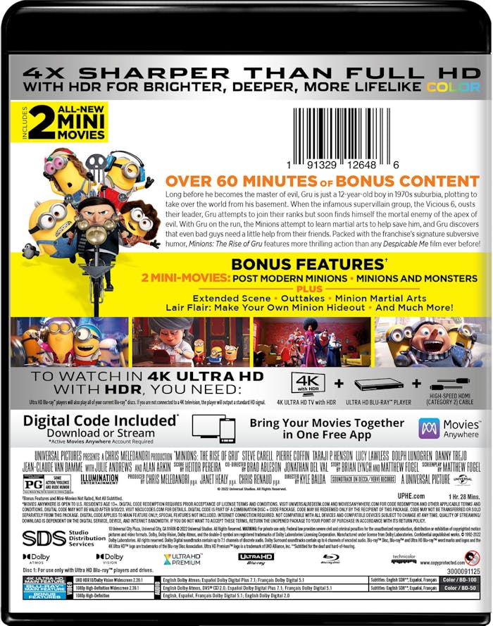 Minions: The Rise of Gru (4K Ultra HD + Blu-ray) [UHD]