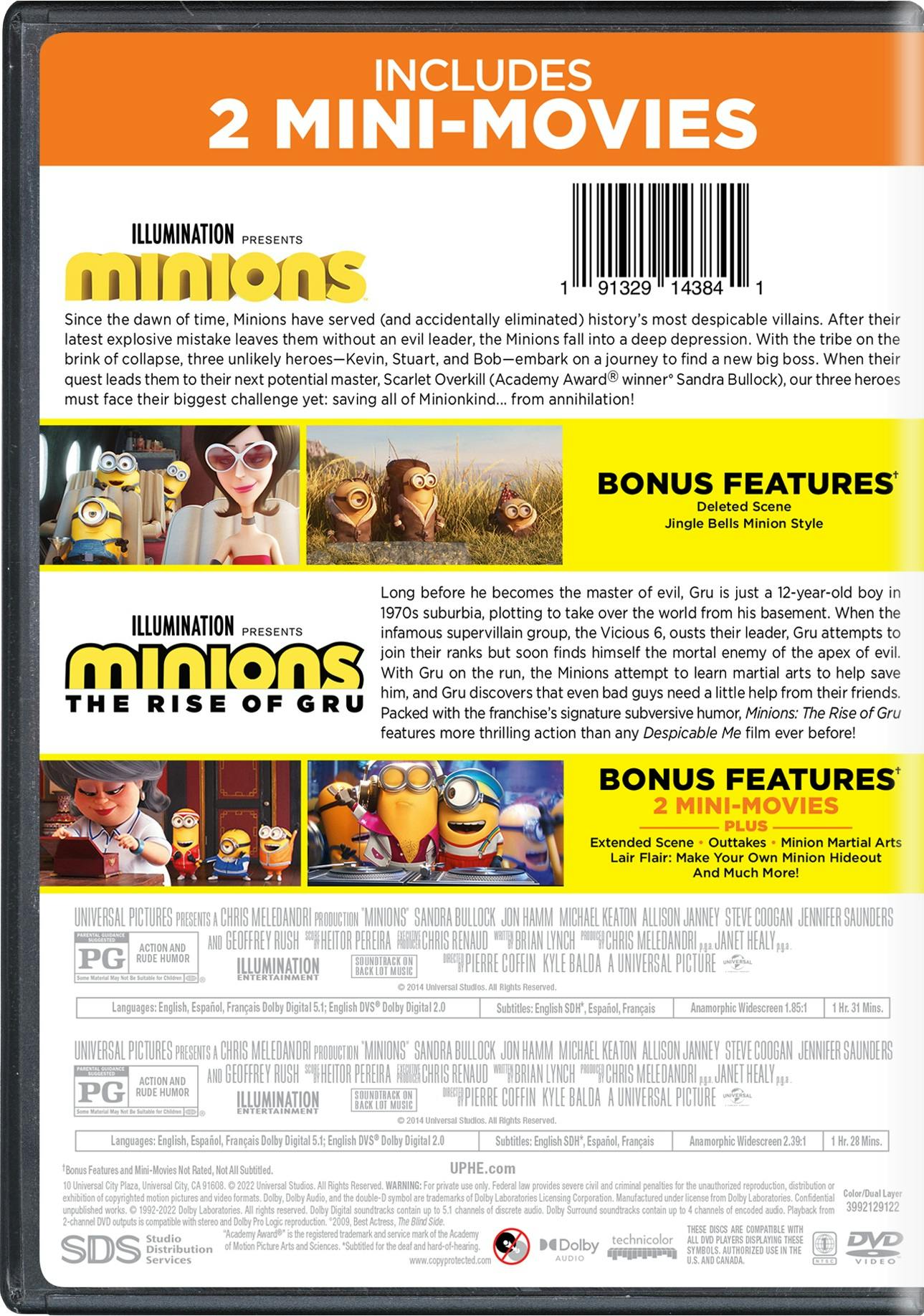 Buy Minions 2 movie Collection DVD Double Feature DVD GRUV