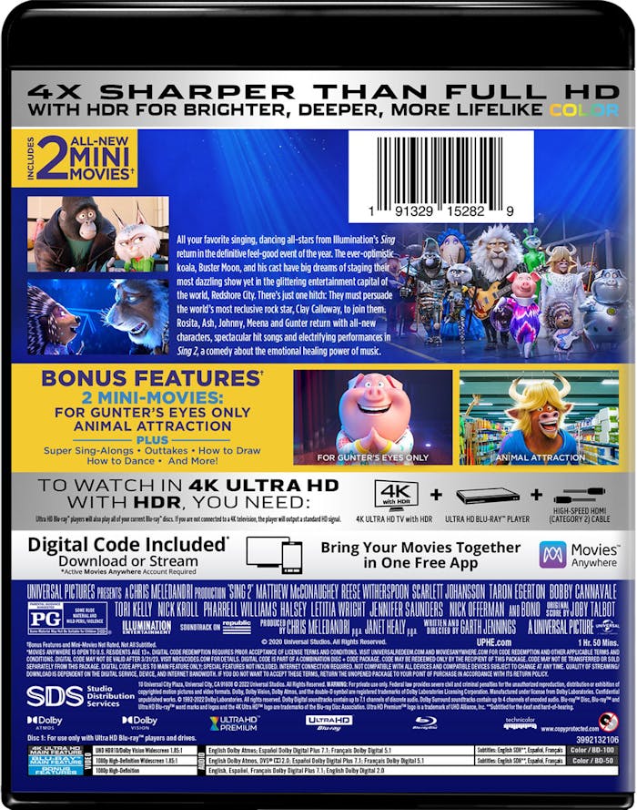 Sing 2 (4K Ultra HD + Blu-ray) [UHD]