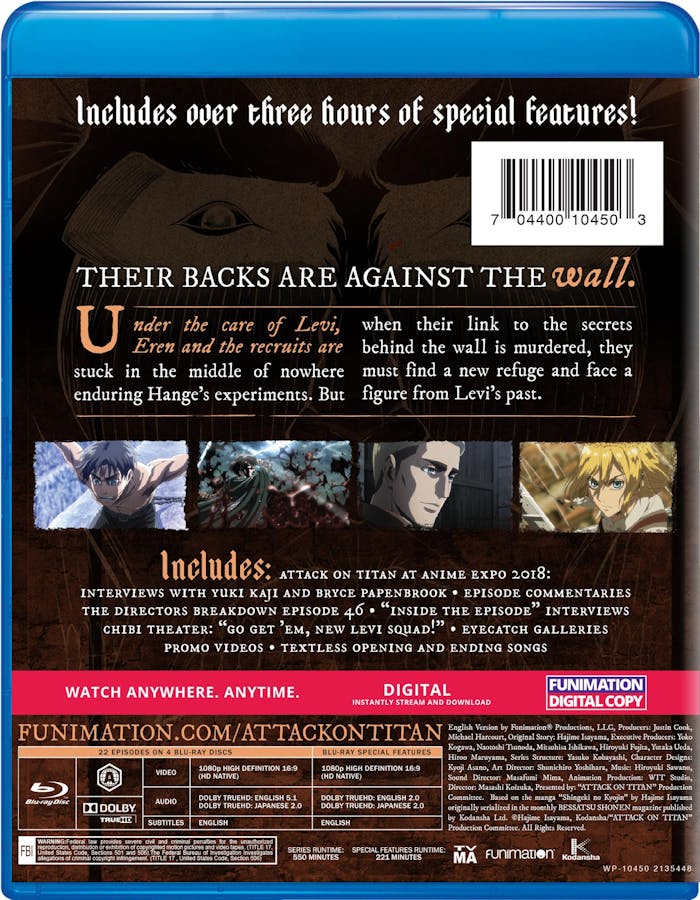Attack On Titan: Complete Season 3 (Blu-ray + Digital Copy) [Blu-ray]