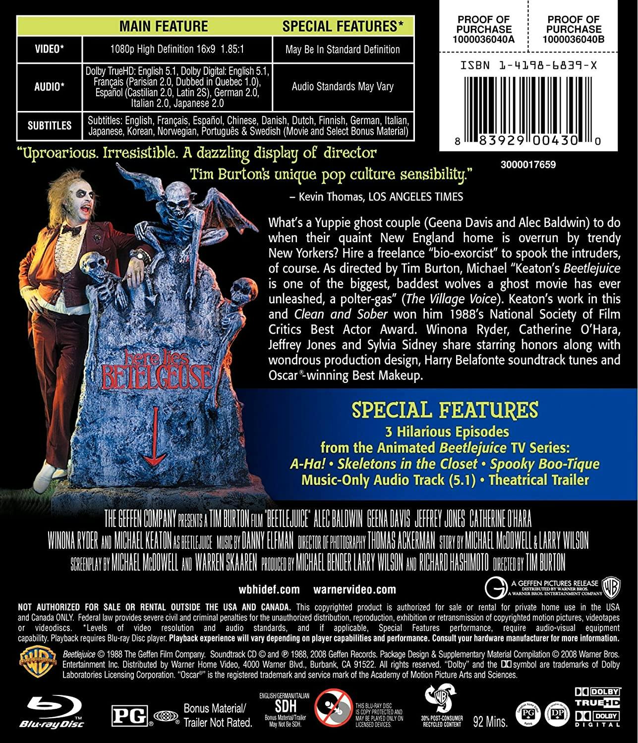 Buy Beetlejuice Blu-ray Deluxe Edition Blu-ray | GRUV