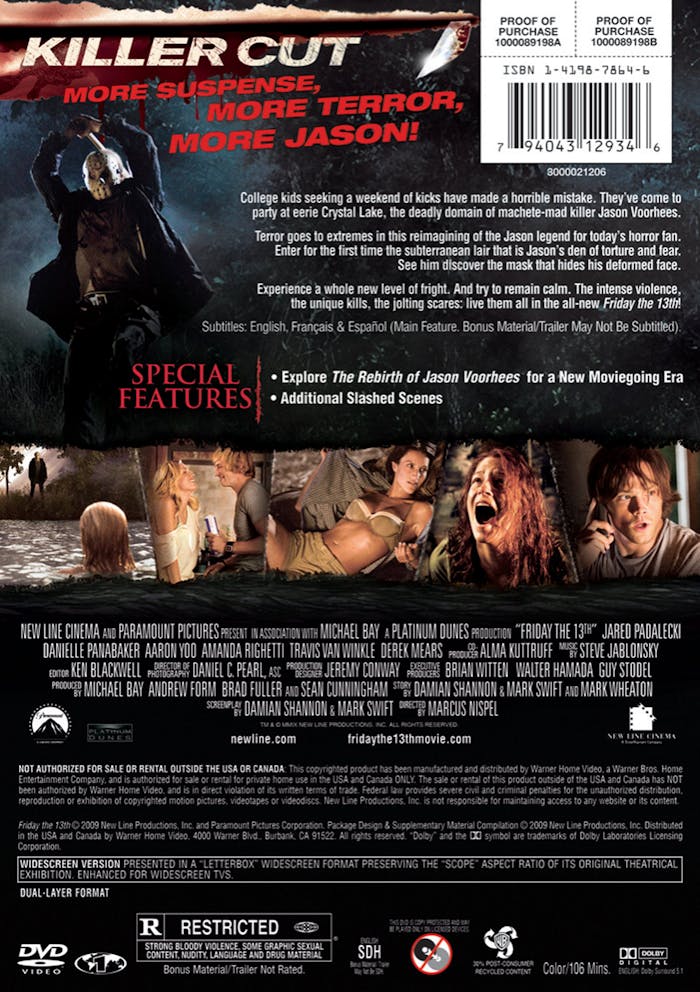 Friday the 13th: Extended Cut (DVD Killer Cut) [DVD]
