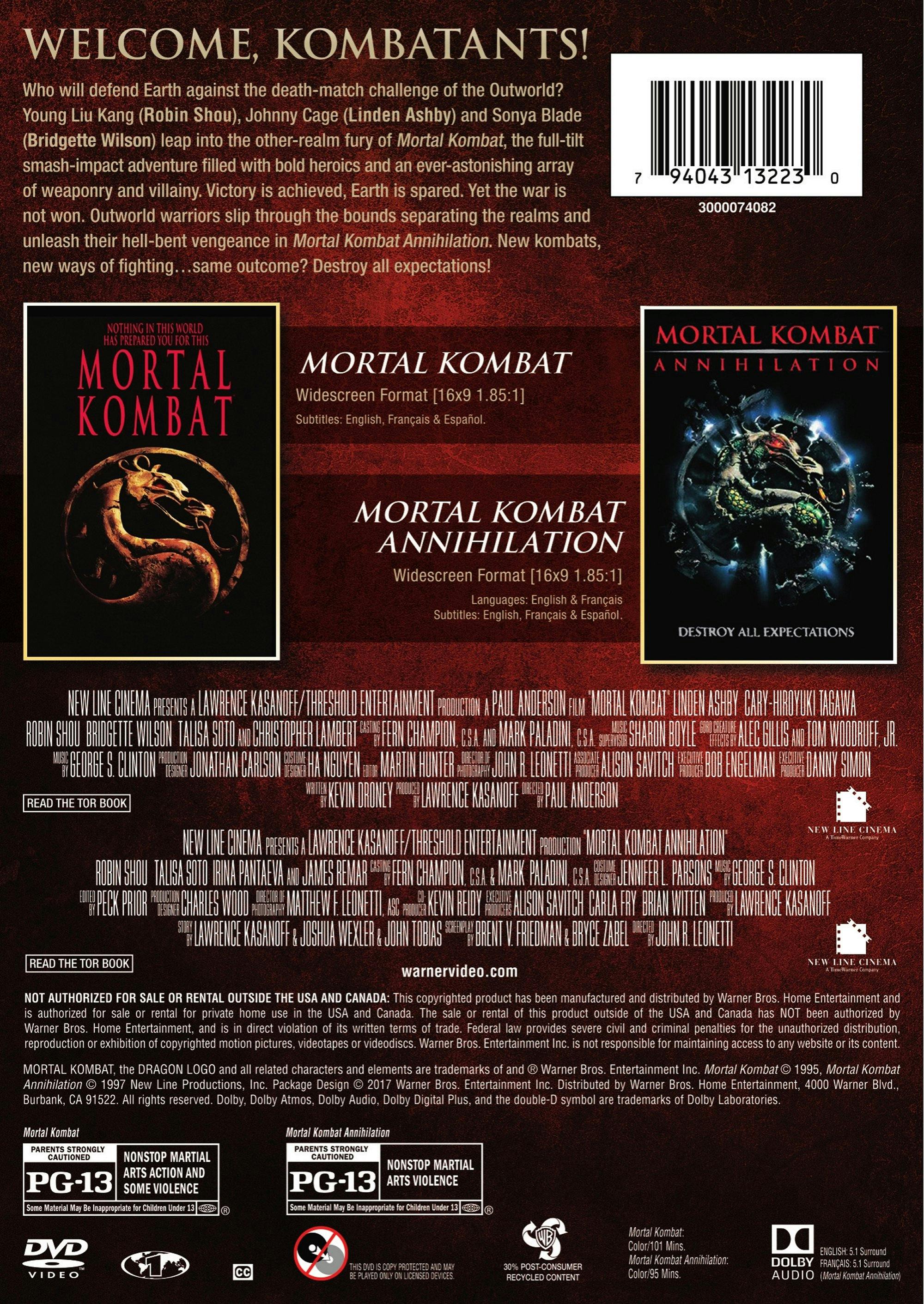 Buy Mortal Kombat/Mortal Kombat: Annihilation DVD Double