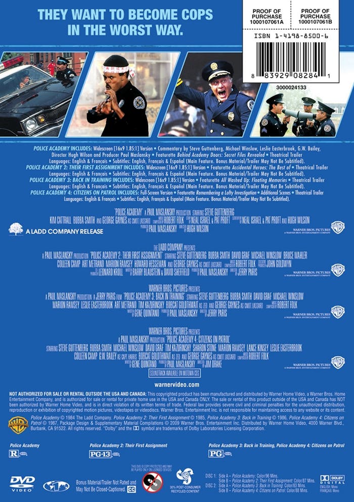 Police Academy 1-4 (Box Set) [DVD]