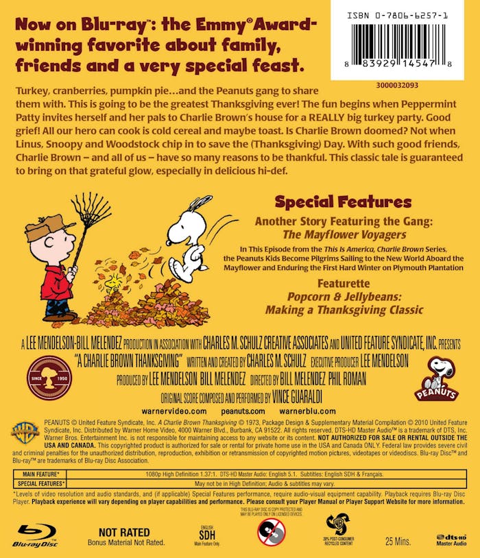 Buy Charlie Brown A Charlie Brown Thanksgiving Bluray GRUV