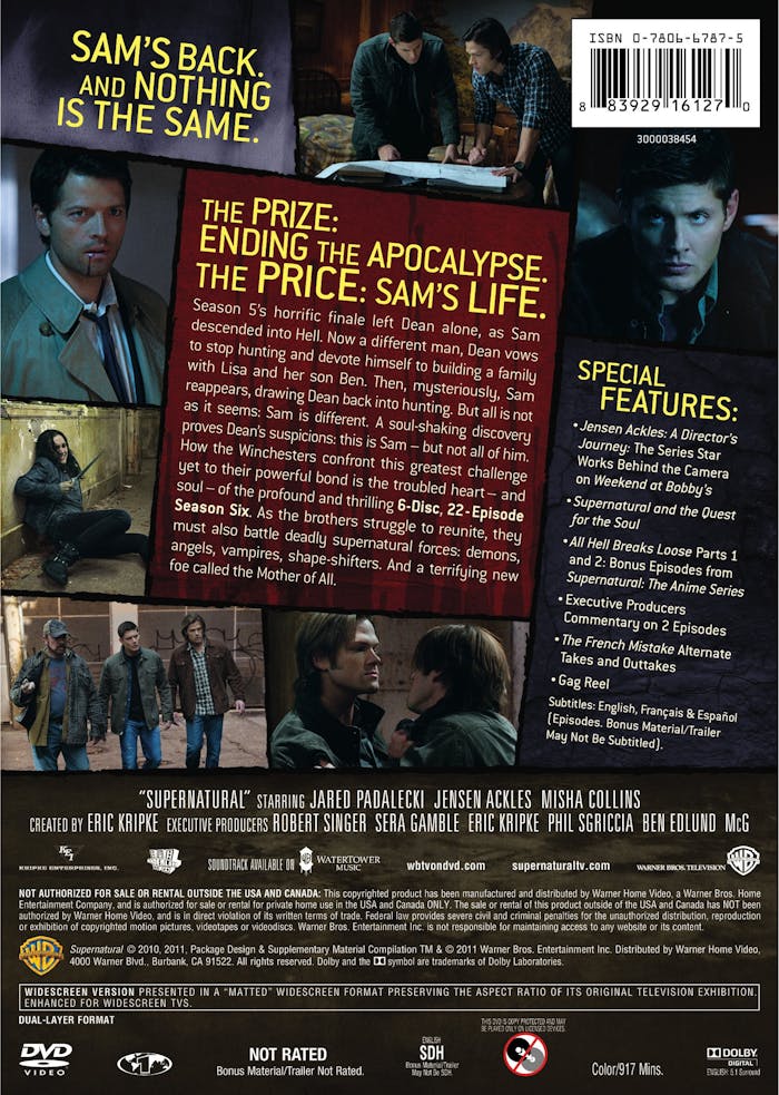 Supernatural: The Complete Sixth Season (Box Set) [DVD]