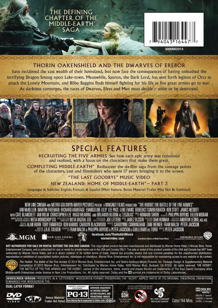 The Hobbit: The Battle of the Five Armies (Special Edition) [DVD]