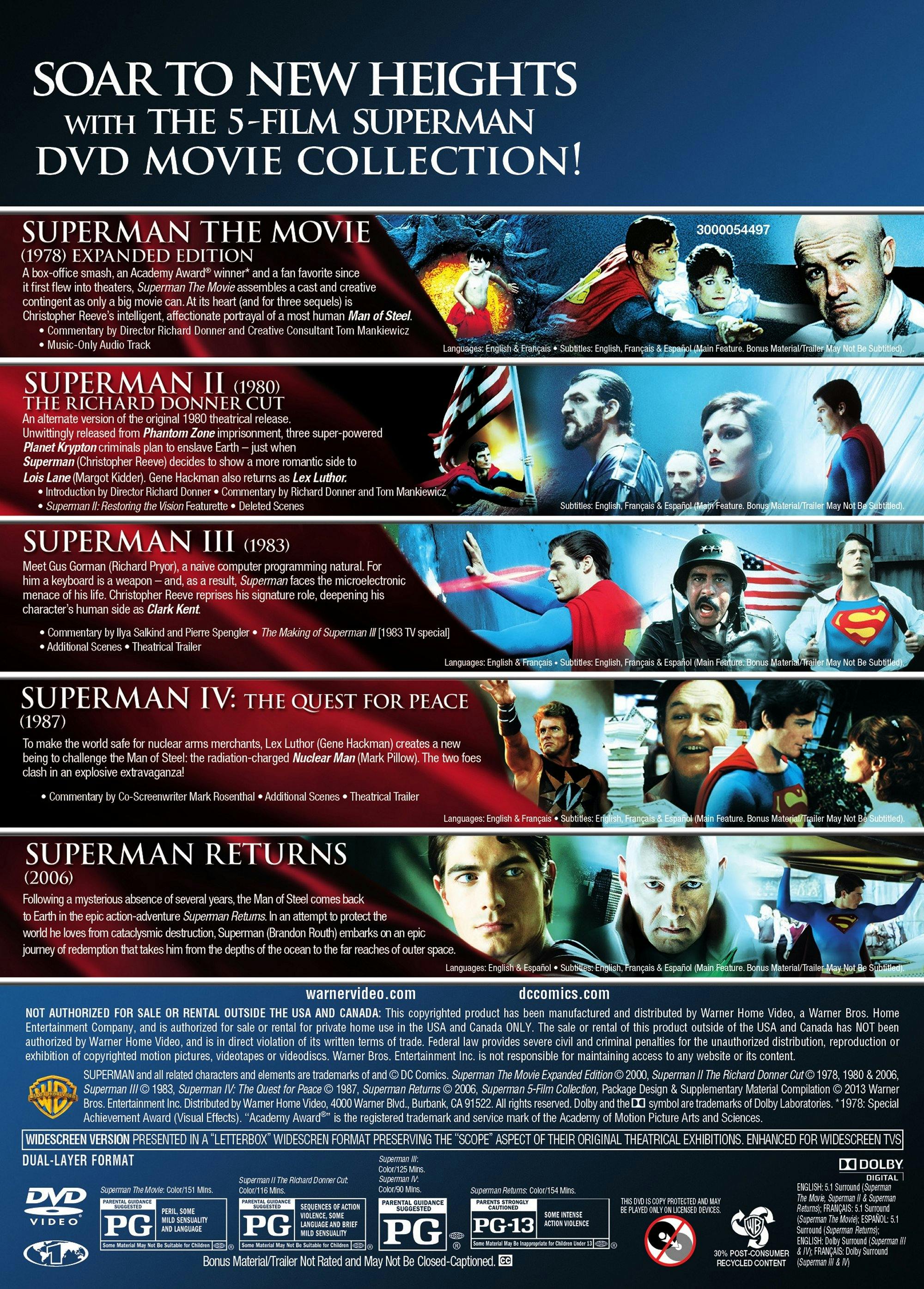 Buy Superman 5-film Collection Box Set DVD | GRUV