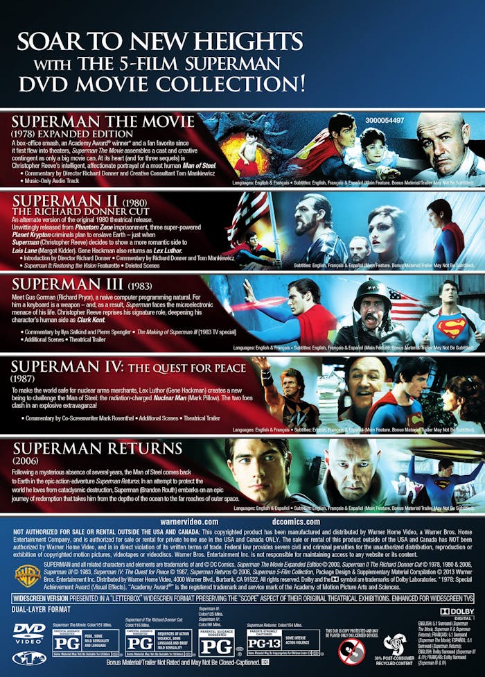 Superman 5-film Collection (Box Set) [DVD]