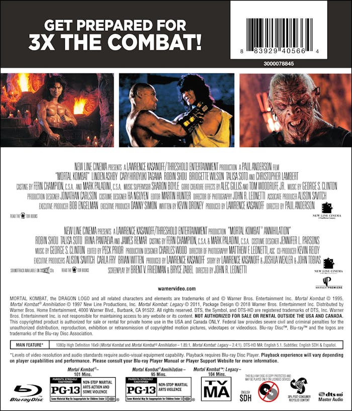 Mortal Kombat/Mortal Kombat 2/Mortal Kombat: Legacy (Box Set) [Blu-ray]