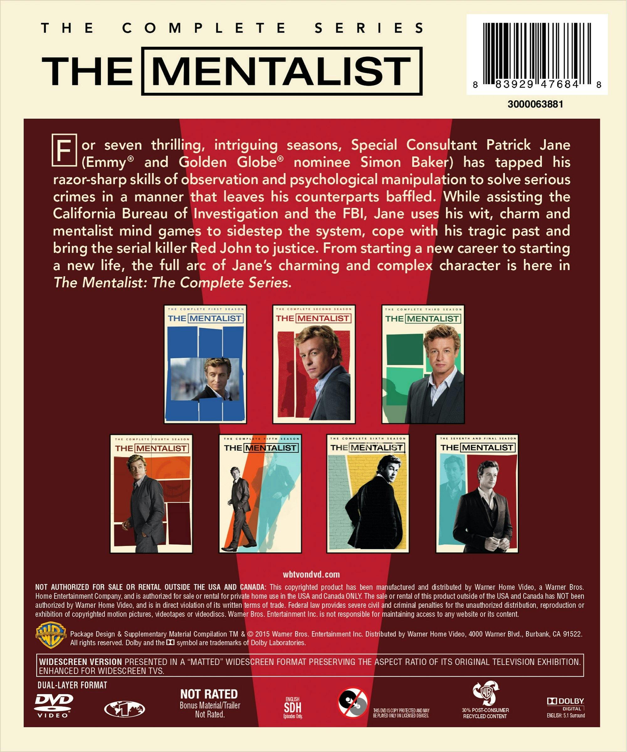 Buy The Mentalist: The Complete Series Box Set DVD | GRUV