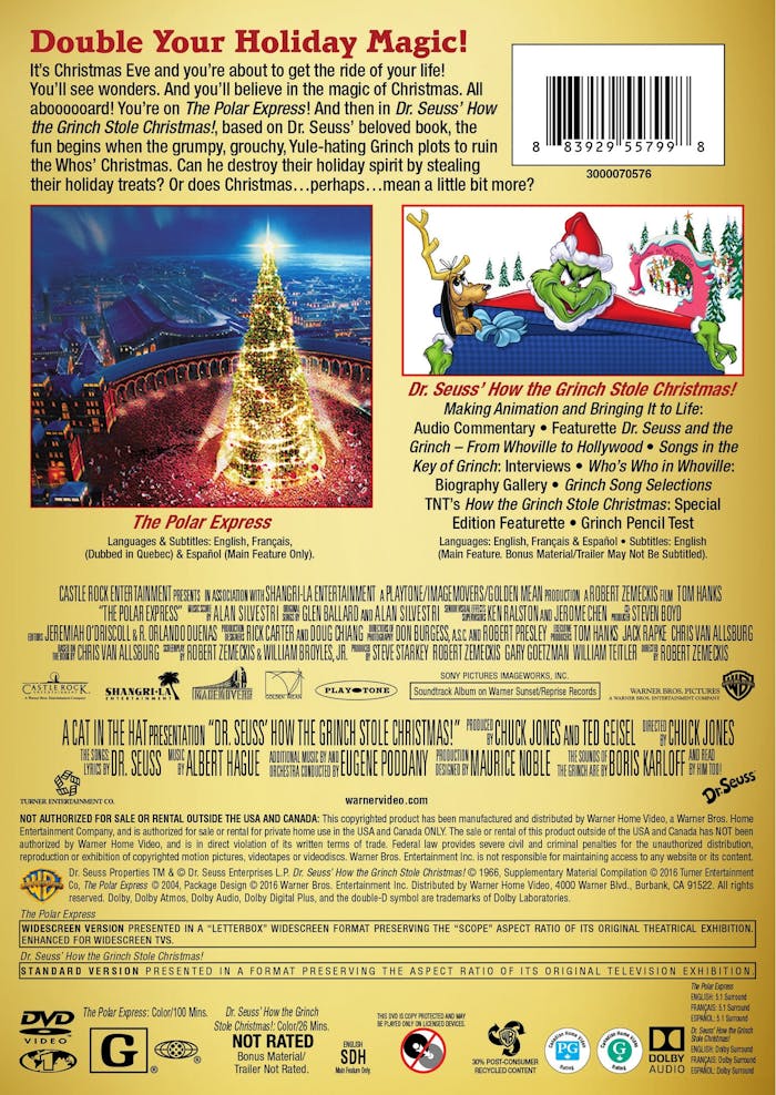 The Polar Express/How the Grinch Stole Christmas (DVD Double Feature) [DVD]