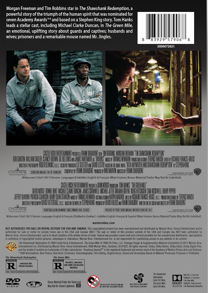 The Shawshank Redemption/The Green Mile (DVD Double Feature) [DVD]