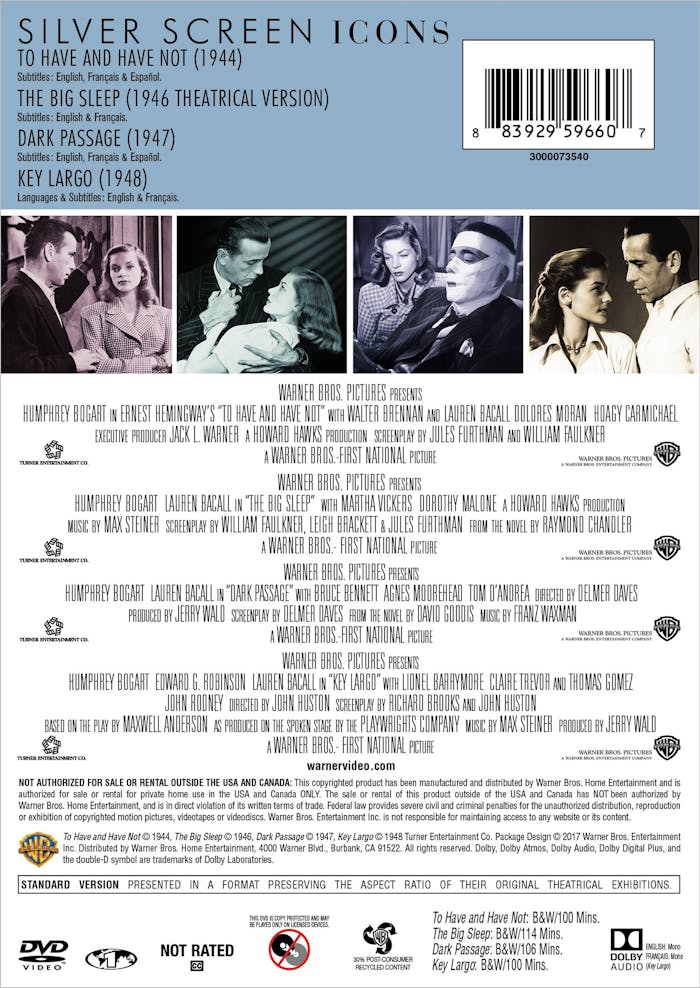 Silver Screen Icons - Legends: Bogie and Bacall (DVD New Box Art) [DVD]