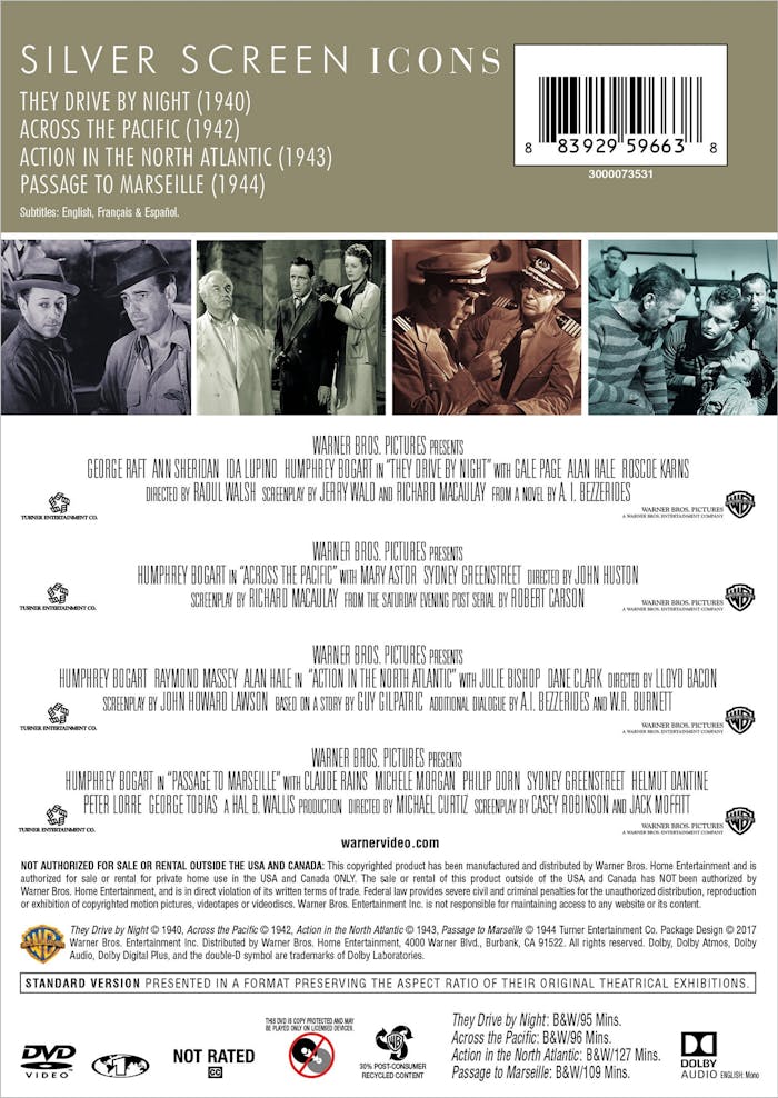 Silver Screen Icons - Humphrey Bogart (DVD New Box Art) [DVD]