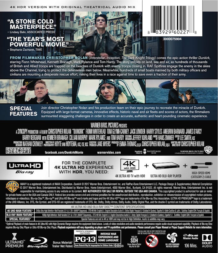 Dunkirk (4K Ultra HD + Blu-ray) [UHD]
