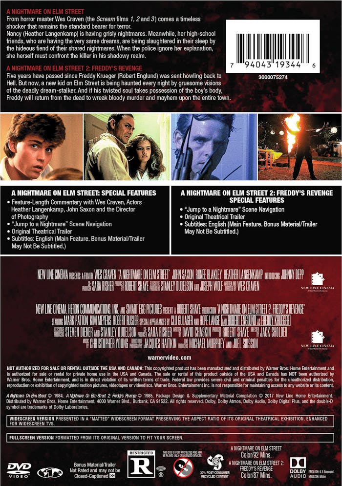 A Nightmare On Elm Street 1-2 (DVD New Box Art) [DVD]