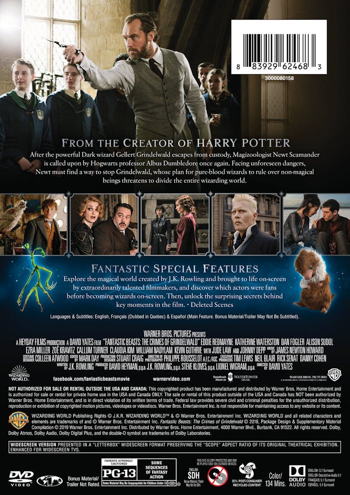 Fantastic Beasts: The Crimes of Grindelwald (Special Edition) [DVD]