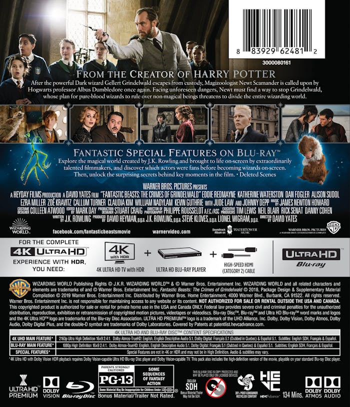 Fantastic Beasts: The Crimes of Grindelwald (4K Ultra HD + Blu-ray) [UHD]