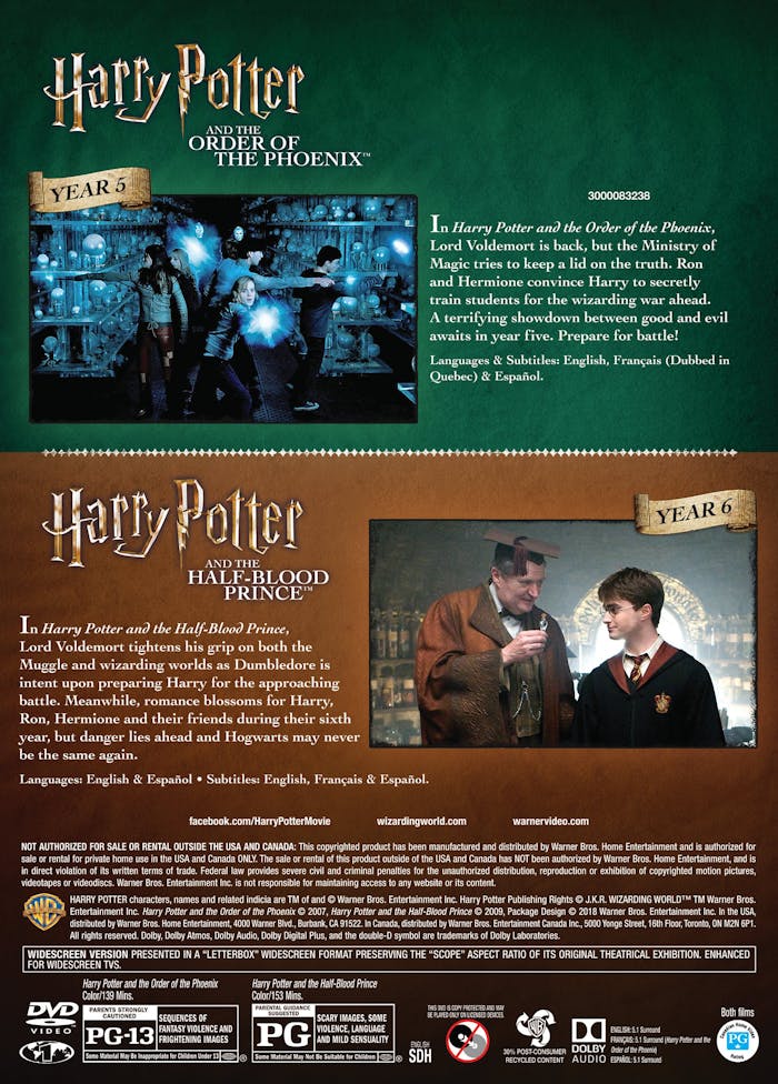 Harry Potter and the Order of the Phoenix/Harry Potter and ... (DVD Double Feature) [DVD]