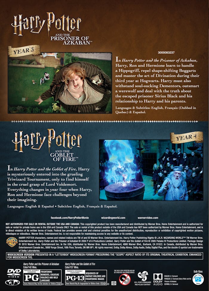 Harry Potter and the Prisoner of Azkaban/Harry Potter and The... (DVD Double Feature) [DVD]