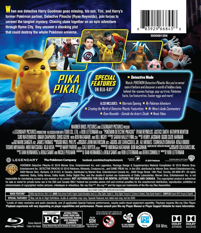 Pokémon Detective Pikachu [Blu-ray]