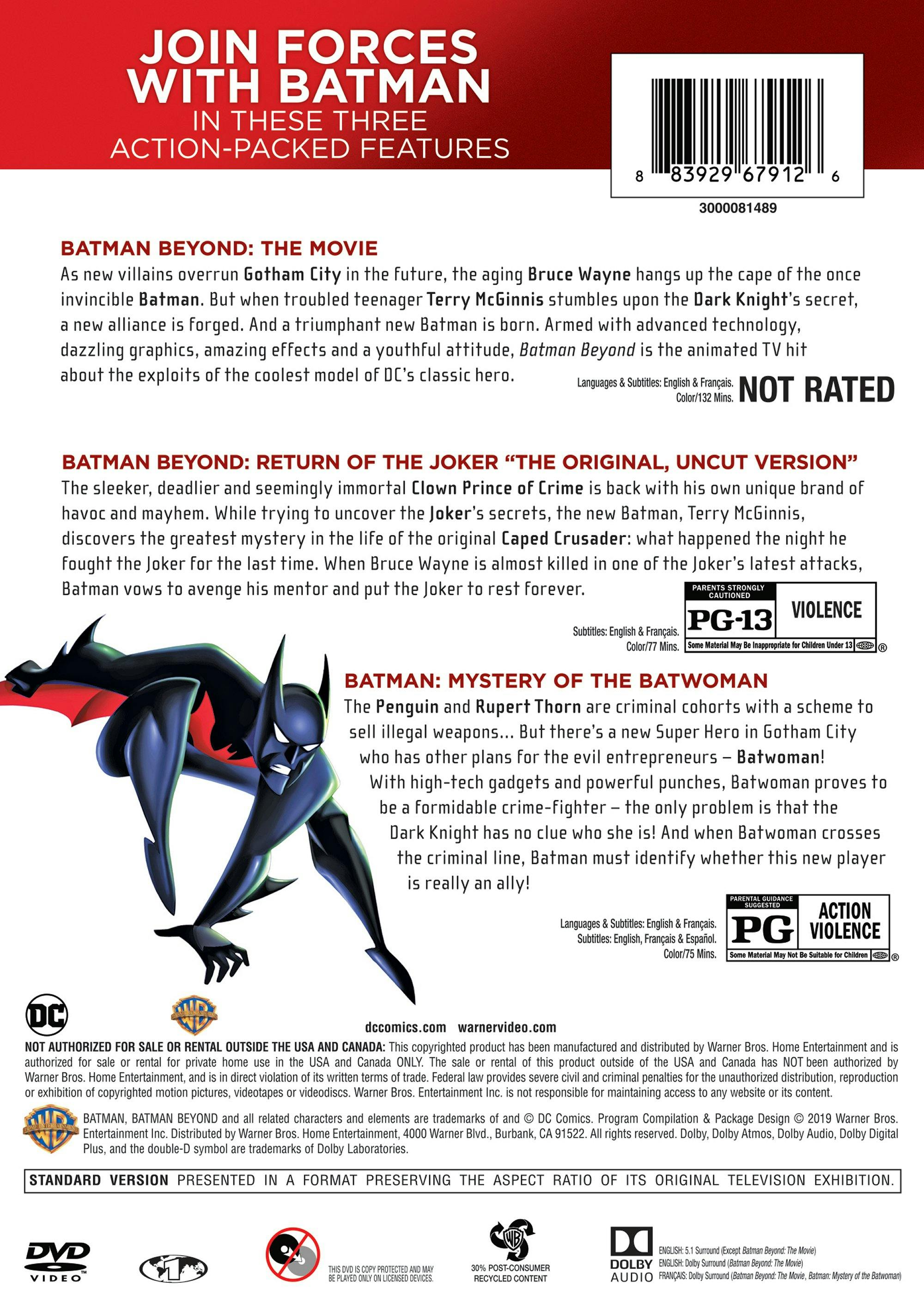 Buy Batman Beyond/Return of the Joker/Batman: Mystery DVD Triple