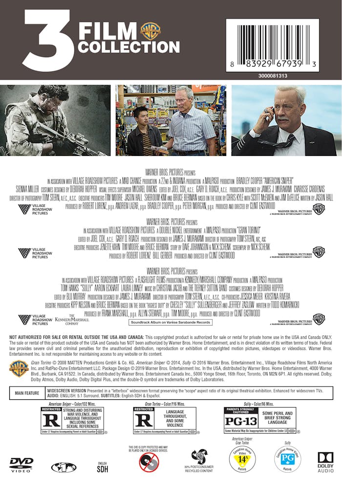 American Sniper/Gran Torino/Sully (DVD Triple Feature) [DVD]