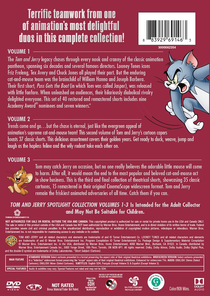 Tom and Jerry: Spotlight Collection - Volumes 1-3 (Box Set) [DVD]