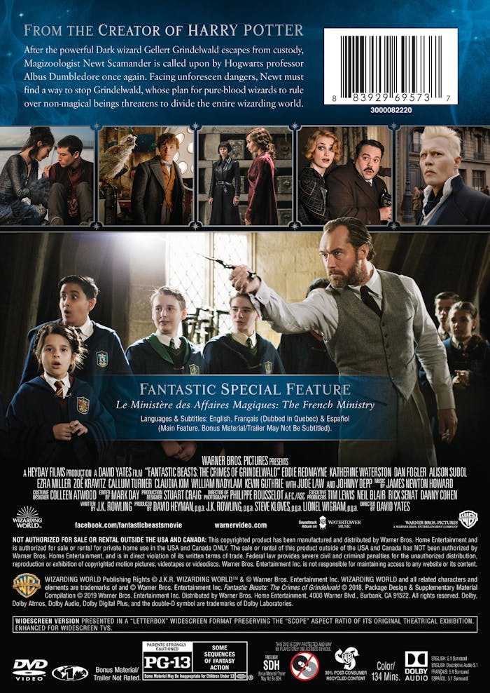 Fantastic Beasts: The Crimes of Grindelwald (DVD Single Disc) [DVD]