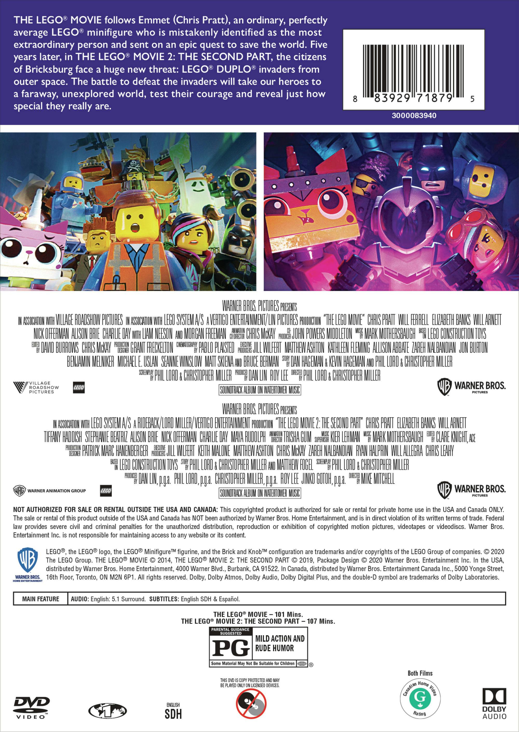 Buy The LEGO Movie 2 film Collection DVD Double Feature DVD GRUV