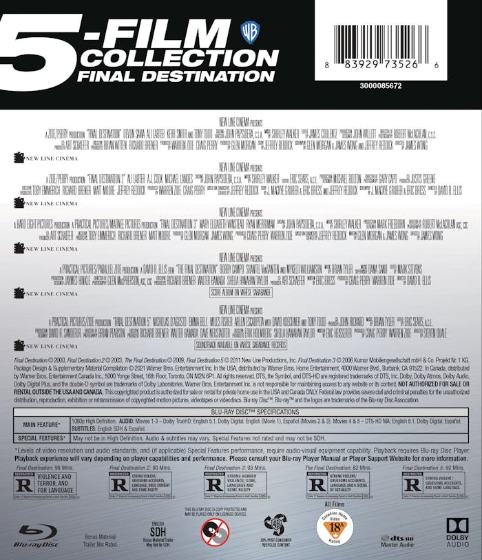 Final Destination 5-film Collection (Box Set) [Blu-ray]