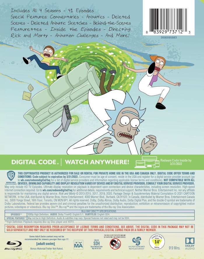 Rick and Morty: Season 1-4 (Box Set) [Blu-ray]