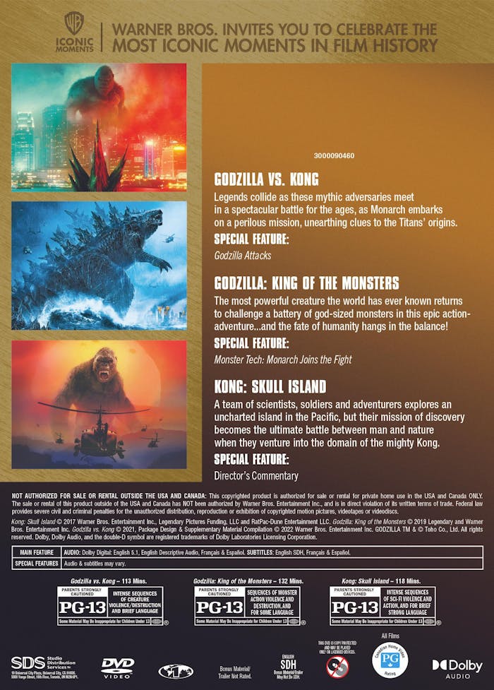 Godzilla and Kong: 3-film Collection (Iconic Moments LL) (Box Set) [DVD]